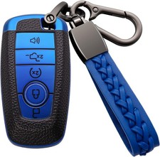 for Ford Key Fob Cover Soft TPU with Keychain Key Case Shell Full Protection Com