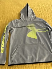 Under Armour Hoodie Youth YXL Sweatshirt Cold Gear Loose Fit Pullover Gray