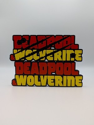 3D Printed Deadpool & Wolverine Logo Display Sign For Figures and Collections