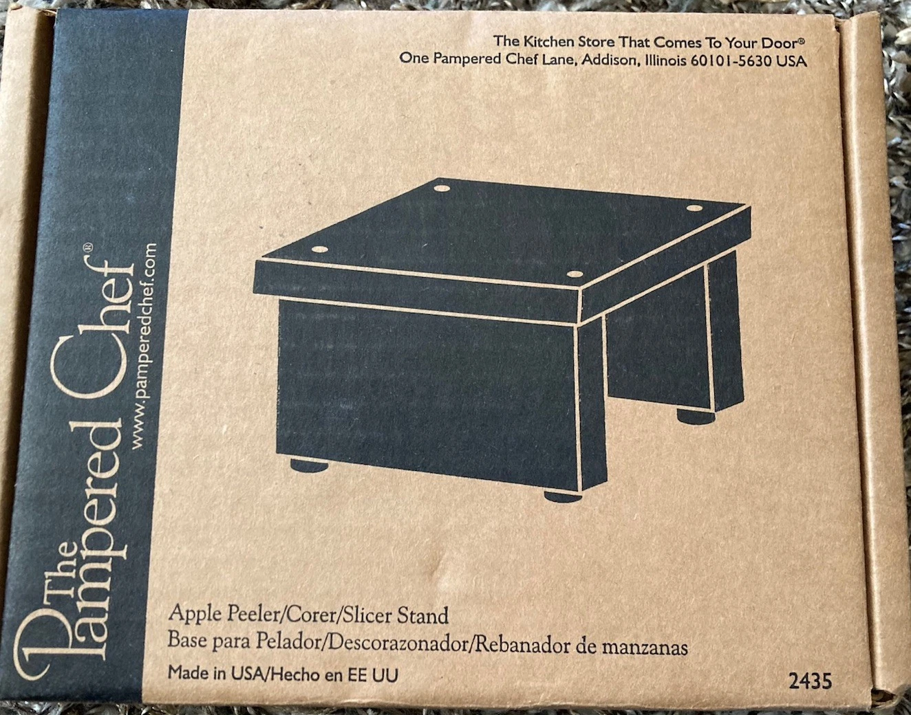 The Pampered Chef Apple Peeler Corer Slicer Stand #2435 New In Box