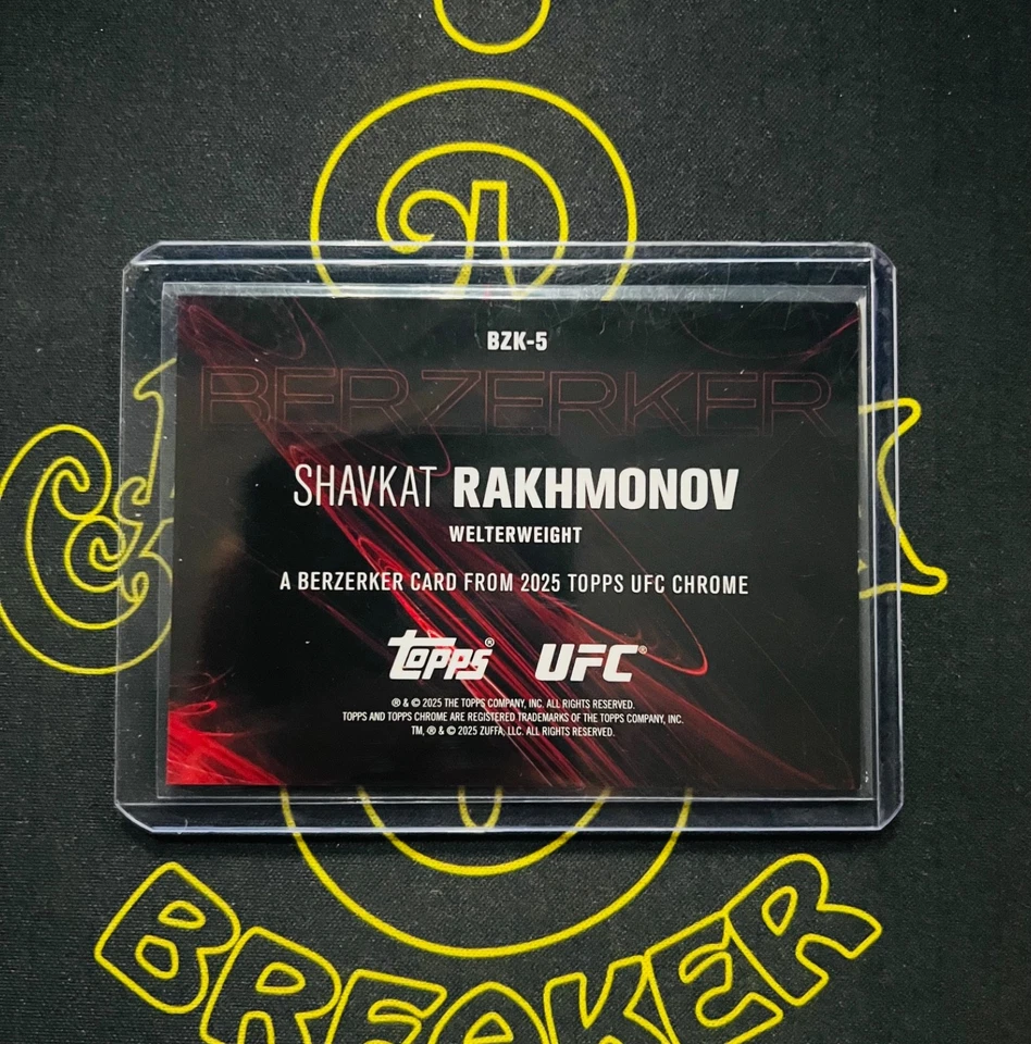 2025 TOPPS CHROME UFC - SHAVKAT RAKHMONOV - BERZERKER - SSP - CASE HIT - #BZK-5 - Image 2 of 2