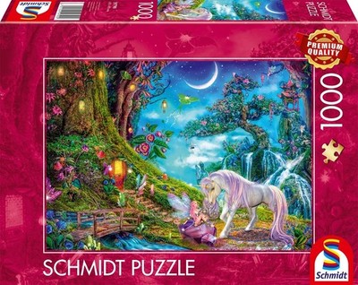 Schmidt 1000 Piece Jigsaw Puzzle - Unicorn & Elf Among The Tall Timbers