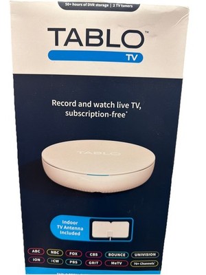 Tablo TV 2-Tuner 128GB DVR with Antenna! Watch and Record Live TV Open Box