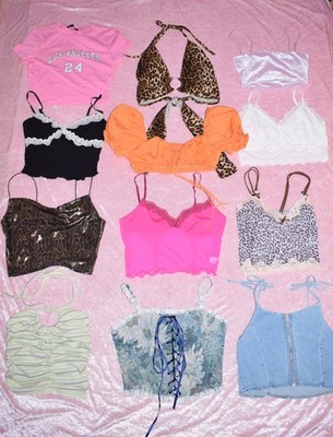 12x Crop Tops Shirt Top Konvolut Set Cropped Korsett Camisole XS XXS 32 34 Neu