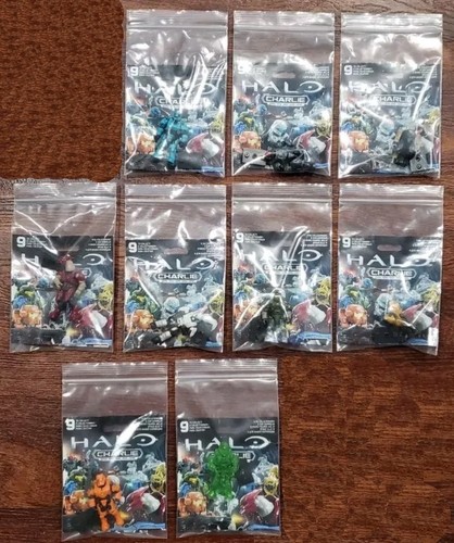 Mega Bloks Halo Charlie Series 9x Mini Figs w/1 Chase Translecent Fig Construx - Picture 2 of 9