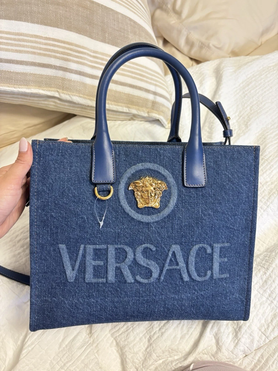 Versace Denim Exterior Tote Bags & Handbags for Women for sale | eBay