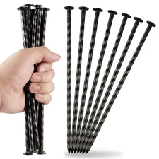 9-Inch Black Spiral Metal Landscapes Spikes - 50 Pcs Heavy Duty Plant Support...