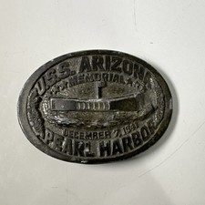 USS Arizona Pewter Belt Buckle USS Arizona Battleship
