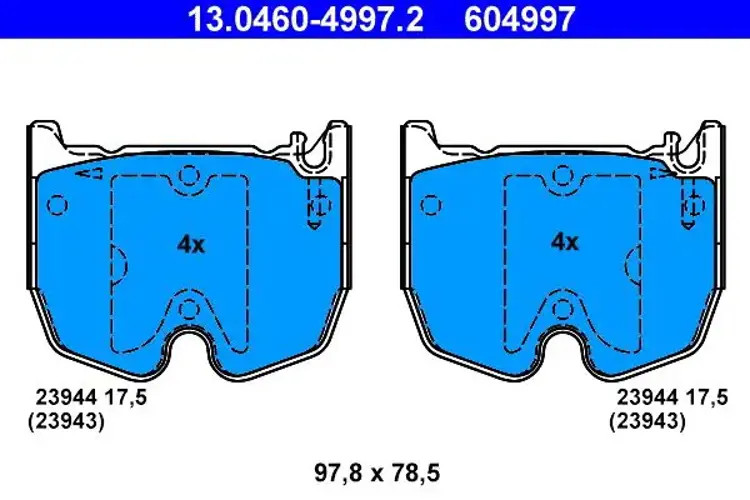 Brake pads 13.0460-4997.2 ATE for MERCEDES-BENZ S-CLASS SL S-CLASS Coupe E-CLASS