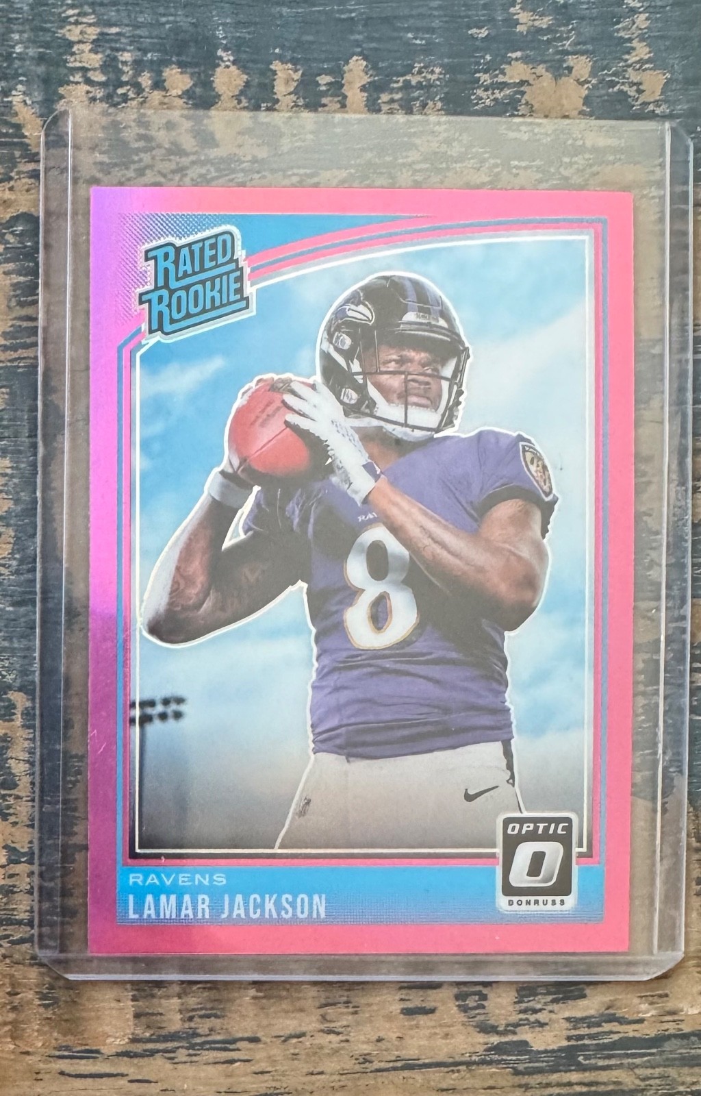 2018 Donruss Optic - Rated Rookie Lamar Jackson #167 Pink Prizm (RC)