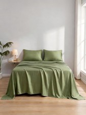 Olive Green 100 Viscose Derived from Bamboo Sheet Set Full Size, 4 Pieces
