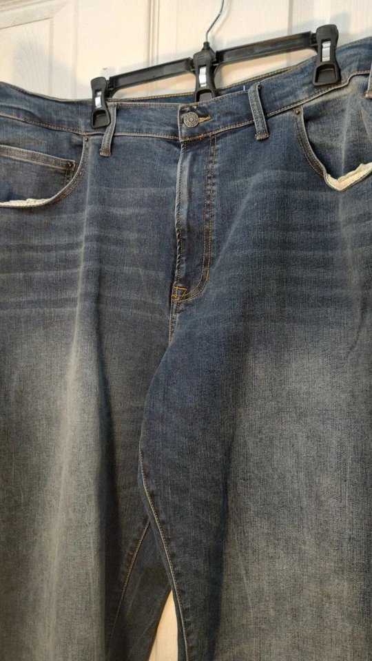 Big Men's Arizona Relaxed Straight Distress Blue Jeans, Size 46X29 - Image 4 of 4