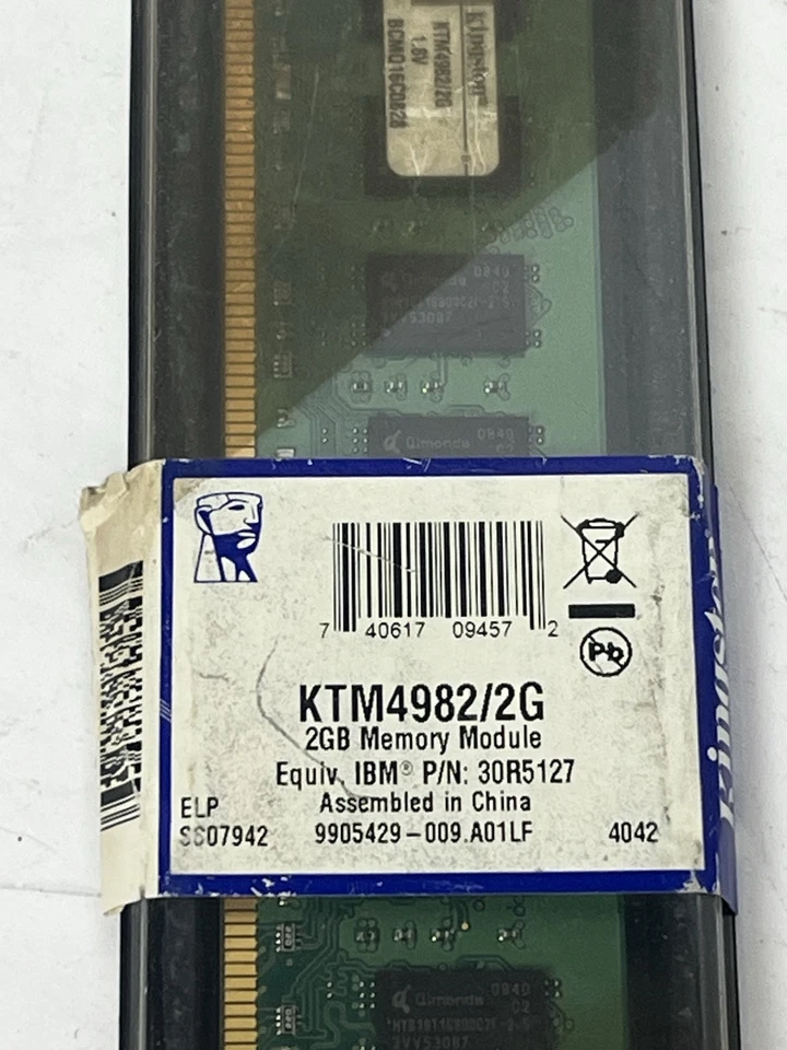 NEW Kingston 2GB KTM4982/2G DDR2-667 LENOVO ThinkCentre - Image 2 of 3