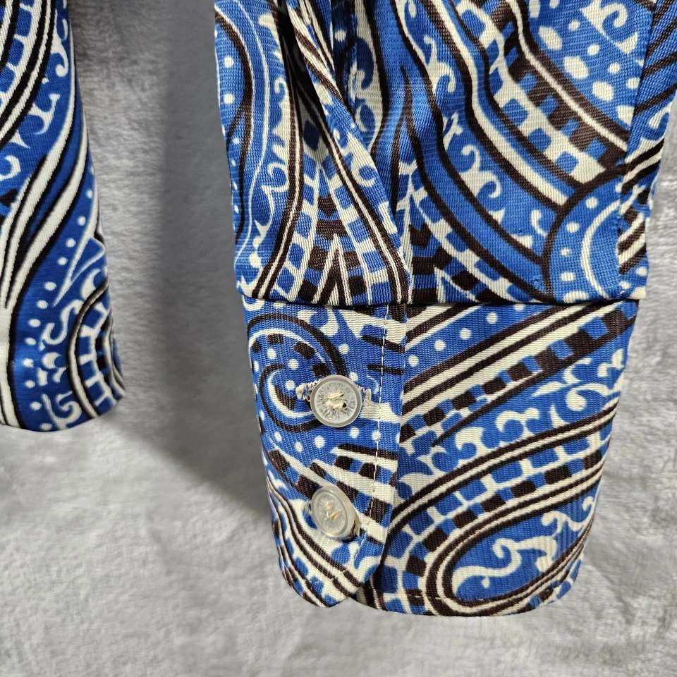 Camisa Discoteca Vintage Años 60 70 Carrera Club Focus Hombres Grande AOP Geométrica Hecha en EE. UU. Foto 4 de 4