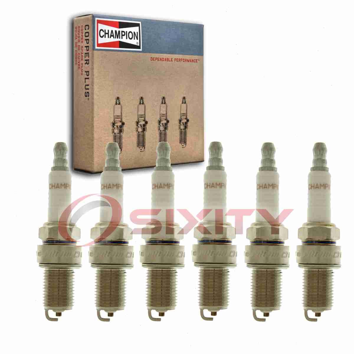 6 pc Champion 792 Spark Plugs for W2D R5672-9 C59YC 7405 Ignition Wire tg
