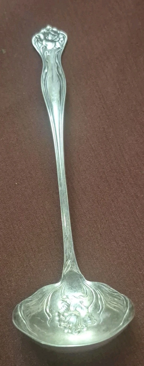 Art Nouveau Rogers And Bro A1 Mystic Pattern Silver Plate Cream Ladle