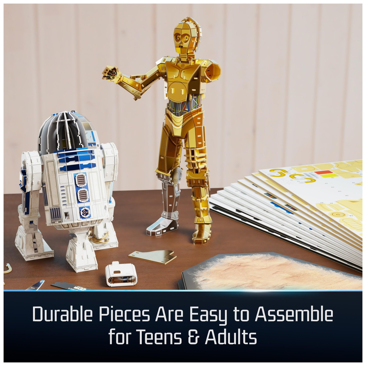 Star Wars 3D Model Kit C-3PO R2-D2 Building Toys, 416 Pieces