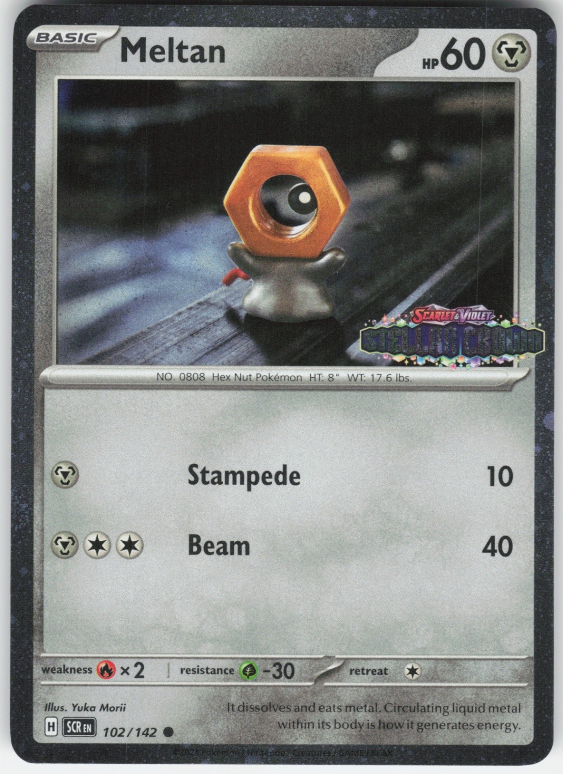 Meltan (Stellar Crown Stamped) Common Miscellaneous Cards & Products 102/142 LP-