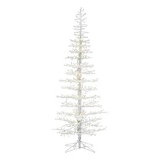 Vickerman 90" Kuna Pine LED Lights Artificial Christmas Tree in Flocked White