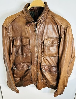 Massimo Dutti Herren Gr. L /40 hellbraun Nappaleder Trials Jacke hervorragender Zustand