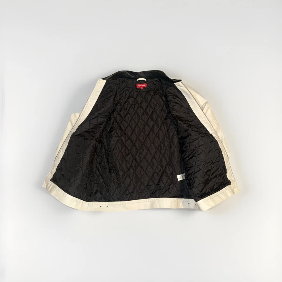Chaqueta de trabajo Supreme con cuello de cuero talla XL FW20 para hombre usada Foto 3 de 4