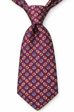 Brooks Brothers Makers Tie 100% Silk Geometric Abstract Floral 3.5” Red