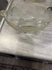 Vintage Jeanette Gold-Trimmed Oval Fruit Bowl Lombardi 4-Footed Leaf Design 10"