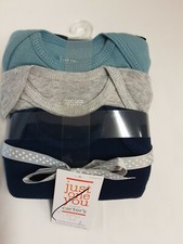 Carter's Infant 3-Pack L/S Body Suits Navy, Gray  Lt. Blue Size 3 Mos. BNWT 