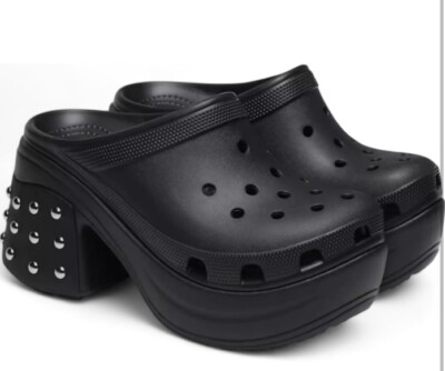 CROCS Siren Studded Clog Lightweight Comfort Black Heels  display picture 1
