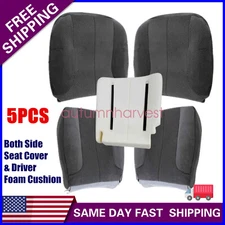 For Dodge Ram 2003-2005 Front Bottom & Top Seat Cover & Driver Foam Cushion Gray