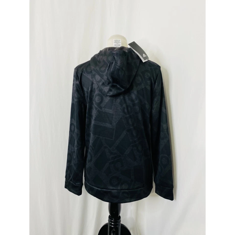 Adidas Sudadera con Capucha Niña Talla XL Pullover Negro Estampado Completo Bolsillo Frontal Atlético Foto 4 de 4