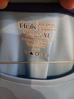 Huk Performance Fabrics Longsleeve Fishing Shirt XL Sky Blue RN