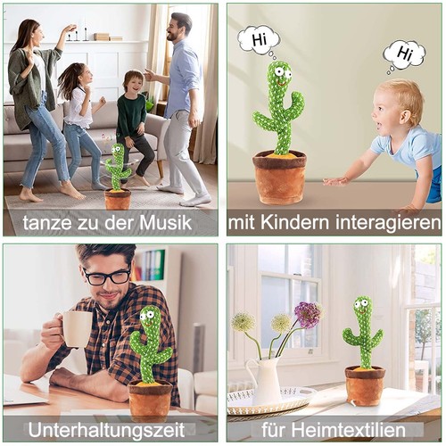 Sprechender Tanzender Kaktus Elektronischer Shake Elektronischer Plüschtier Gift - Bild 10 von 15