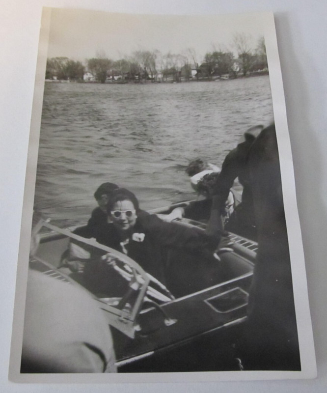 Antique Photograph Syracuse NY New York Area 2.75" x 4.25" Vintage Speed Boat