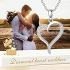 925 Sterling Silver Rhodium 1.1mm Cable Chain Lobster Clasp 0.05ct Diamond Open