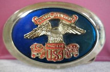 NEW Vintage Brass Red Enamel Harley Davidson Est. 1903 Raised Eagle Belt Buckle