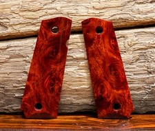 Colt 1911 Full Size Grips Exotic Amboyna Burl Wood Handmade Ambi Safety Cut