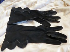 VINTAGE ARIS OF PARIS KID SKIN GLOVES 6.5,BLACK VGC
