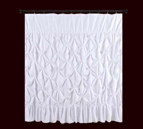 Pinched Pleat  Fabric  Shower Curtain   - Picture 1 of 22