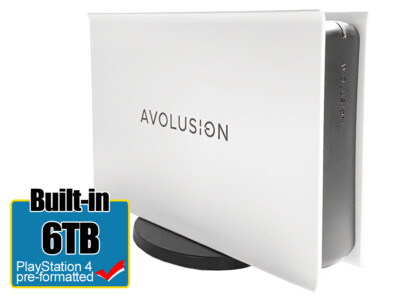 Avolusion PRO-5X Series 6TB USB External Gaming Hard Drive PS4