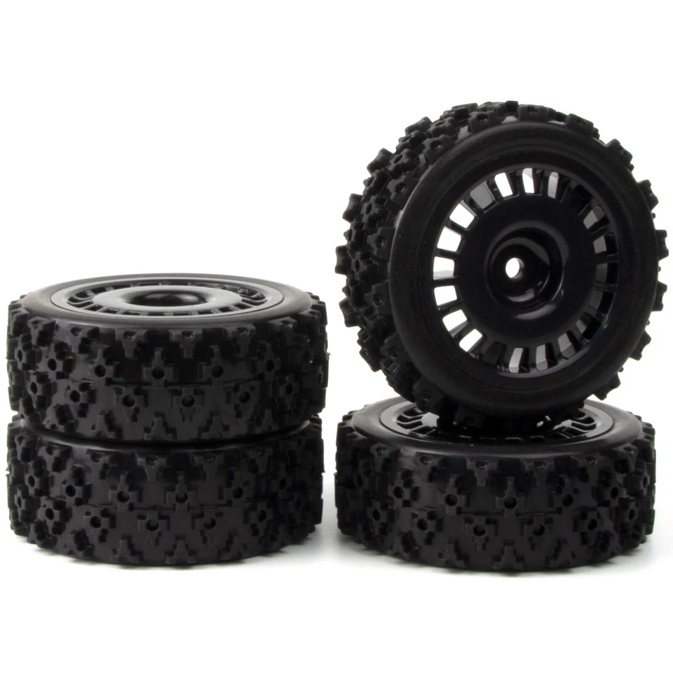 1/10 RC Rally Car Wheels Tires Rims for Tamiya TT-01 TT-02 XV01 DF-03 HSP HPI - Image 2 of 4