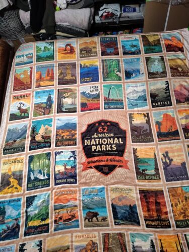 62 American National Parks Wilderness & Wonder Blanket Throw 60"X79" Cabin Core - Picture 2 of 4