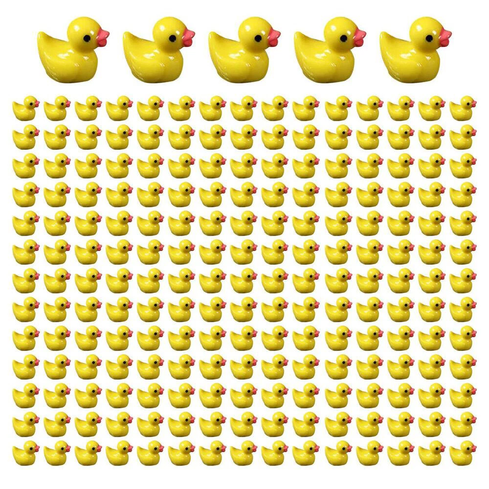 100 200X Mini Rubber Ducks Miniature Resin Ducks Yellow Tiny Duckies Decor Gifts