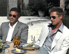 George Clooney Brad Pitt Signed Autograph Ocean's 11 11x14 Photo Beckett BAS