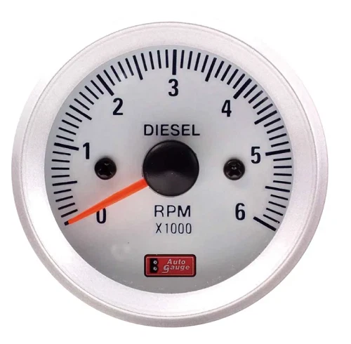 contagiri 6000 giri diametro 52mm cornice grigia tachometer diesel - Foto 1 di 1