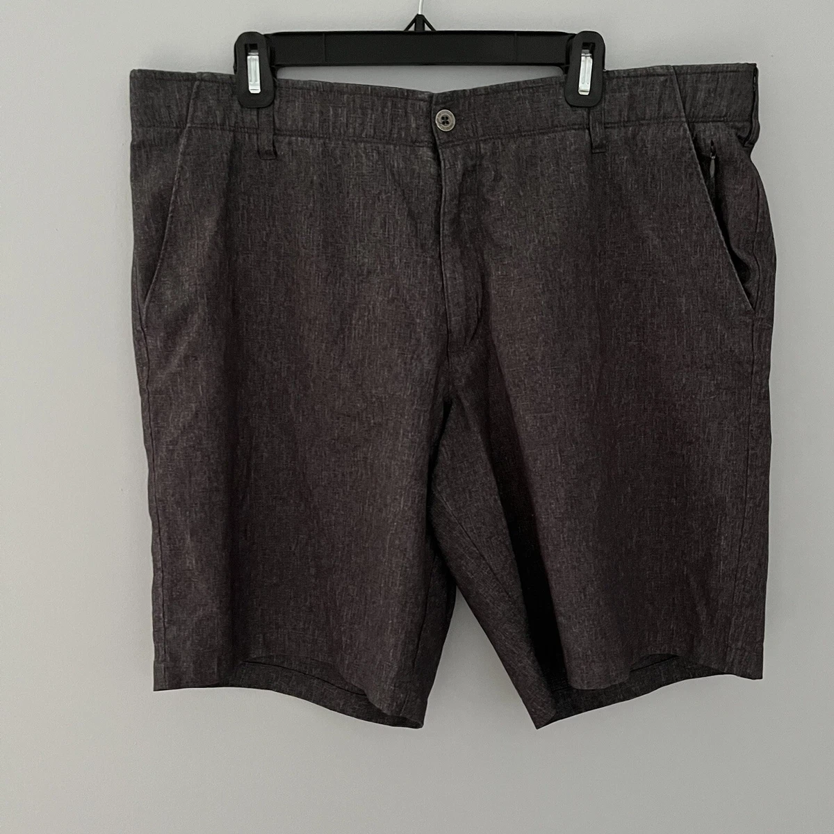 Swiss Tech Shorts Mens 40 Gray Flat Front Chino Outdoor Casual