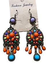 Women's Cascade Hook Earrings Multi Color Dangle Boho Fashion Jewelry Beach Drop