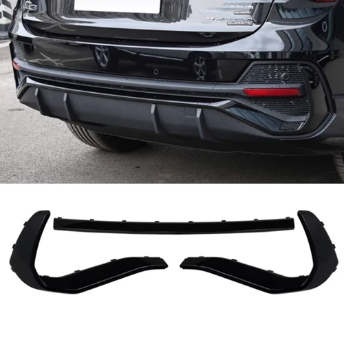 Black ABS For 2020-2023 Audi Q3 Sportback Rear Bumper Trim Strip Replace 3Pcs - Picture 1 of 7