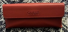 Guess Red Shell Case Holder Magnetic Button Clasp Eyeglass/Sun Glasses Case