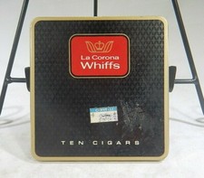 La Corona Whiffs 10 Small Cigars Tin 4" X 3 3/4" Made in England MM